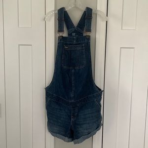 GAP Maternity denim overall shorts